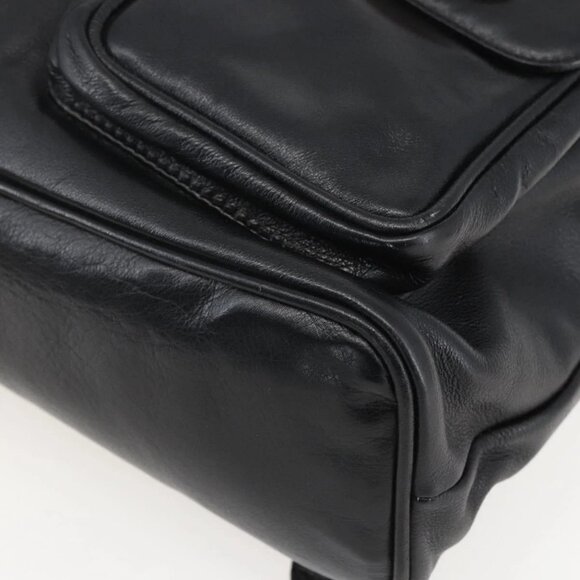 GUCCI Bamboo Backpack Leather Black Gold 003 2058 0016 Auth ka588 main image 6